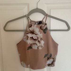 rose & floral keyhole crop top